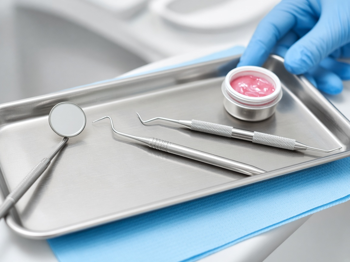 Hygiene tray set for a family dental visit
